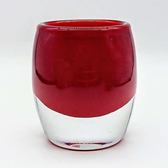 Crate & Barrel Ruby Diva Glass Votive Candle Holder - Picture 1 of 3
